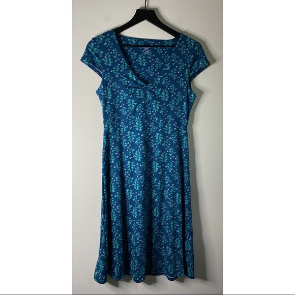 Toad&Co Dresses & Skirts - Toad & Co Blue, Green & White Ruched Front Dress